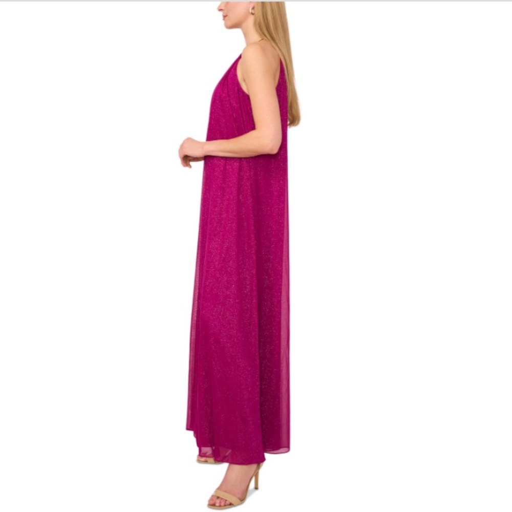 Msk Women's Necklace Halter Wide-Leg Jumpsuit - Plum Nite SZ:L - Picture 2 of 4